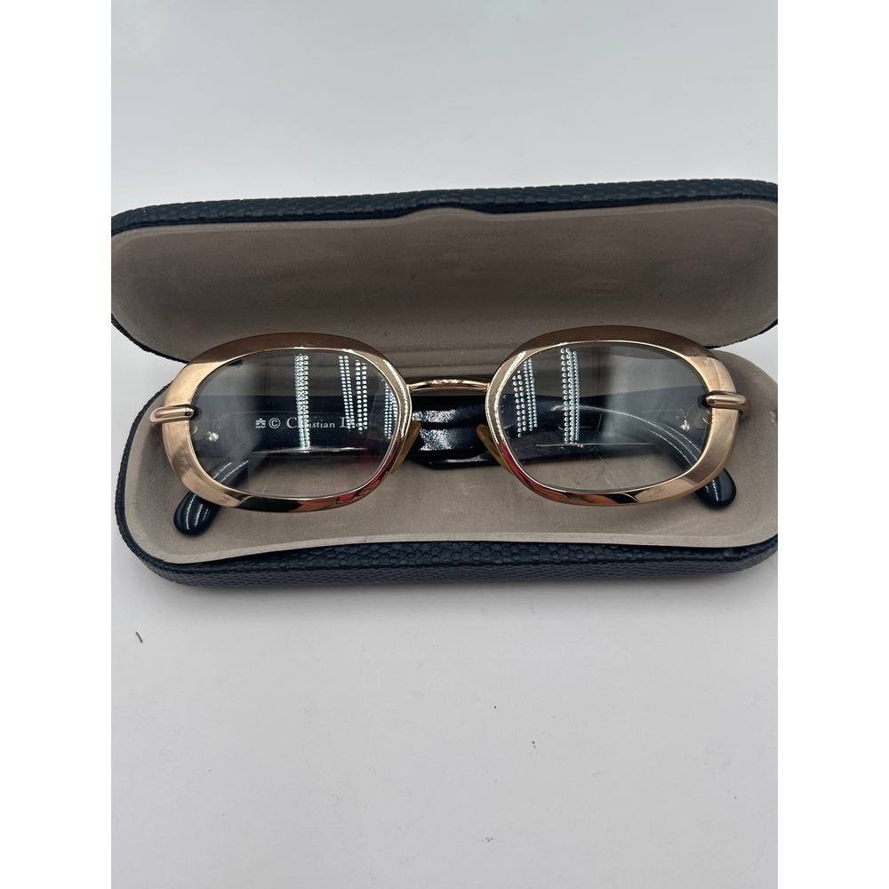 Christian Dior Vintage Carla 42W Gold Amber Oval glasses Frames Austria 49-22 - Picture 10 of 16